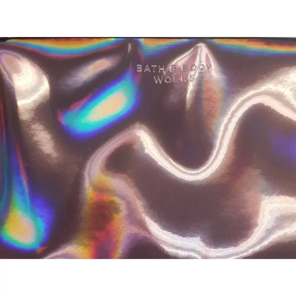 BBW Pink Iridescent Prismatic Zipper Cosmetic Overnight Travel Compact Bag